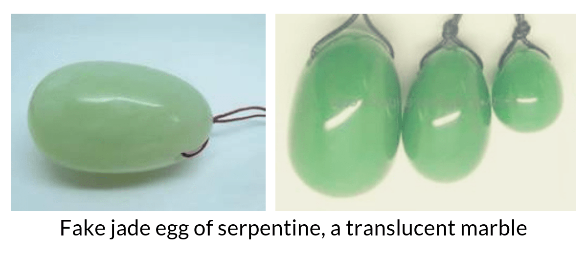 Examples of Fake jade egg of serpentine, a translucent marble